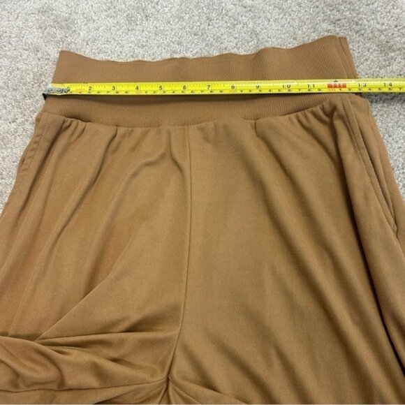 Calvin Klein Camel Brown wide leg flowy loose relaxed fit pull on pants Sz M NWT - Picture 6 of 10